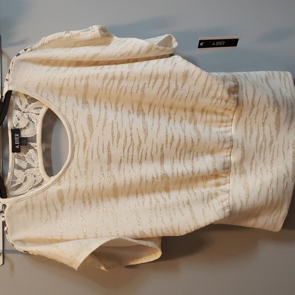 A.Byer NWT Lightweight Sweater Cap Sleeve Metallic Zebra Print Top, Medium - Picture 1 of 7